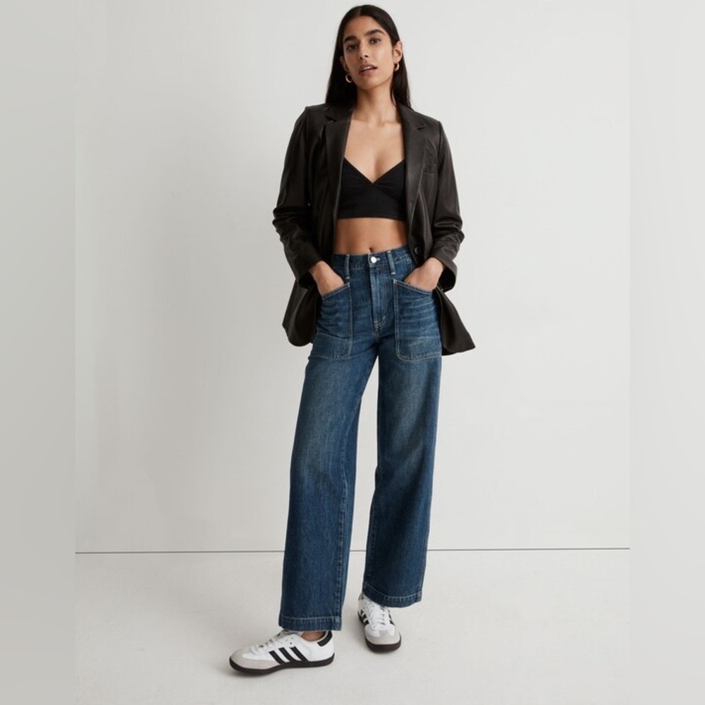 Madewell Perfect Vintage Wide-Leg Selvedge Jean in Graythorn Wash:Pocket Edition